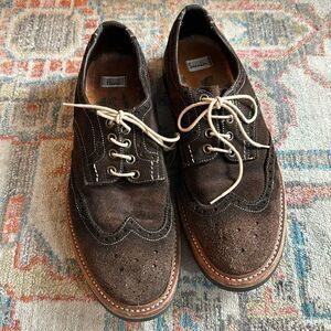 PAUL SMITH Oxford Dress Shoes ITALY Dark Brown Suede Wingtip - 7.5